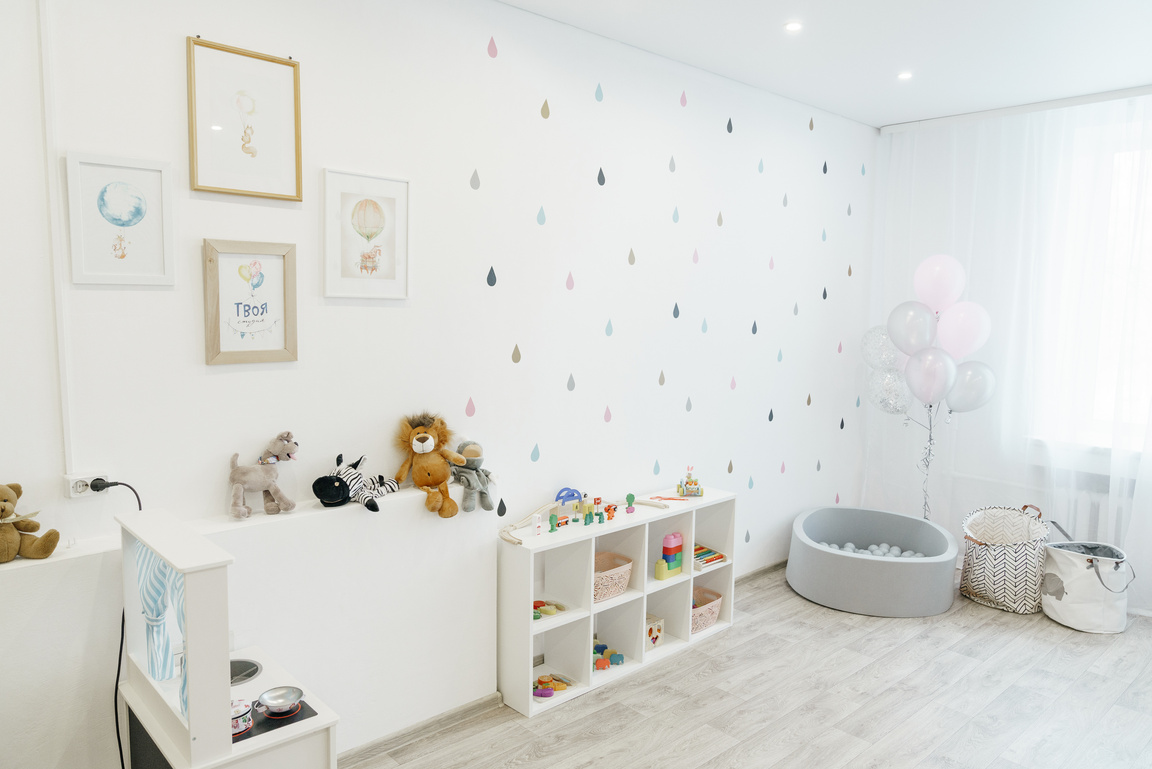 A Contemporary White Themed Nursery Room